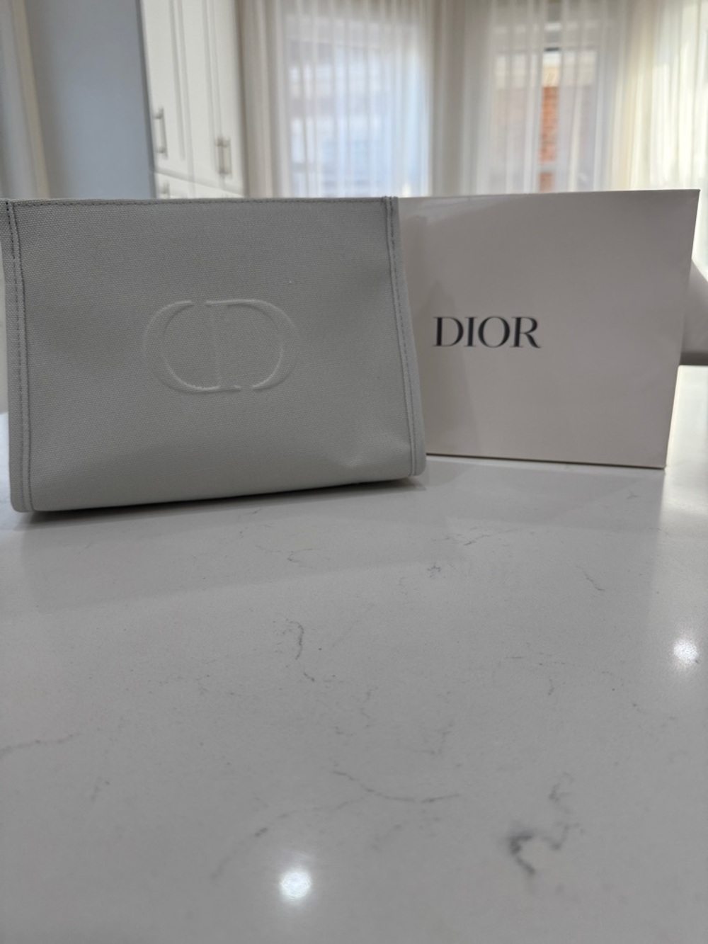 Dior Large  Canvas Pouch,make up bag with Dior gift box